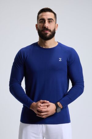 Oceanic Blue Gym Sport Workout Long Sleeve Shirt