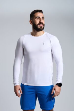 Pure White Gym Sport Workout Long Sleeve Shirt