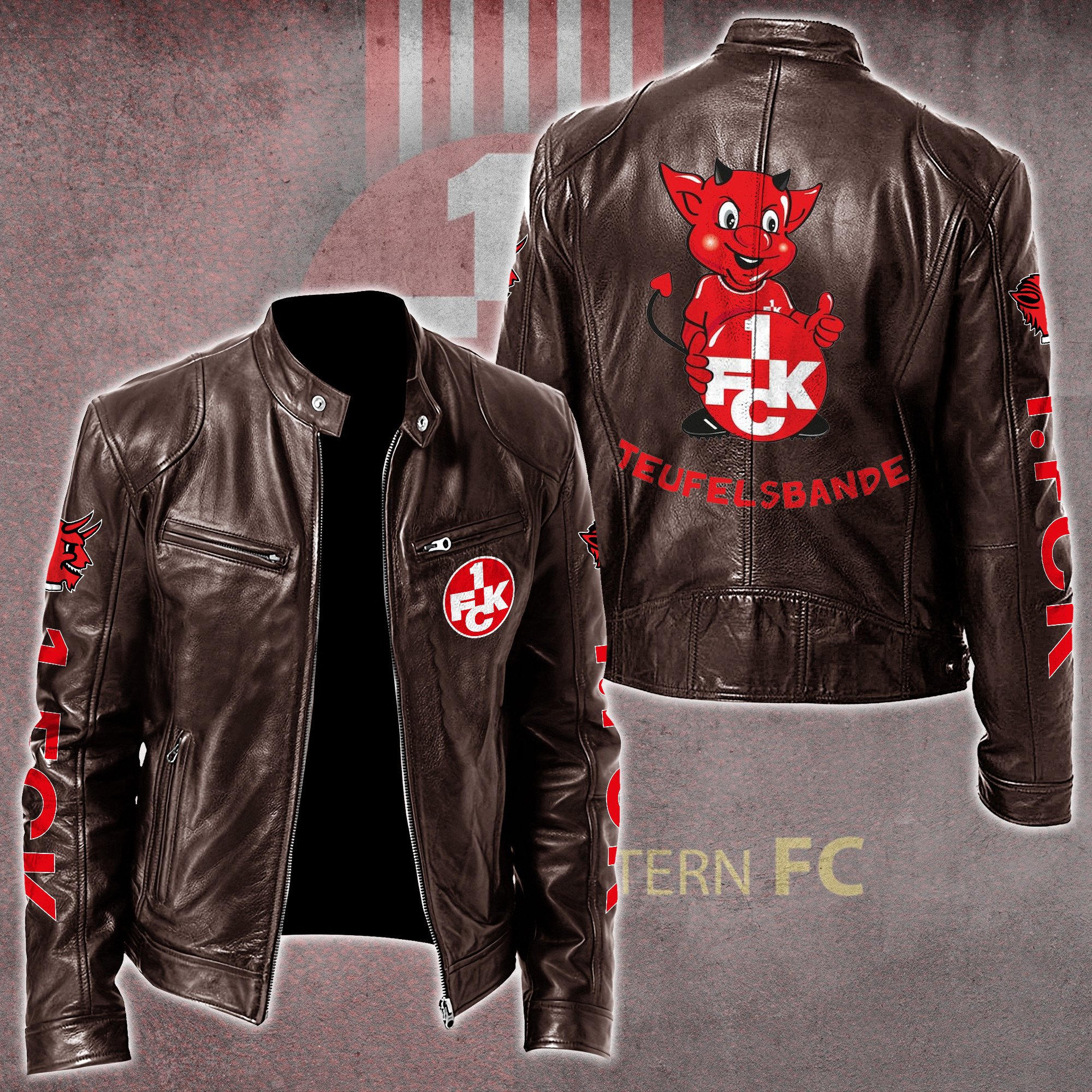1. FC Kaiserslautern Bundesliga Style Leather Jacket For Fans
