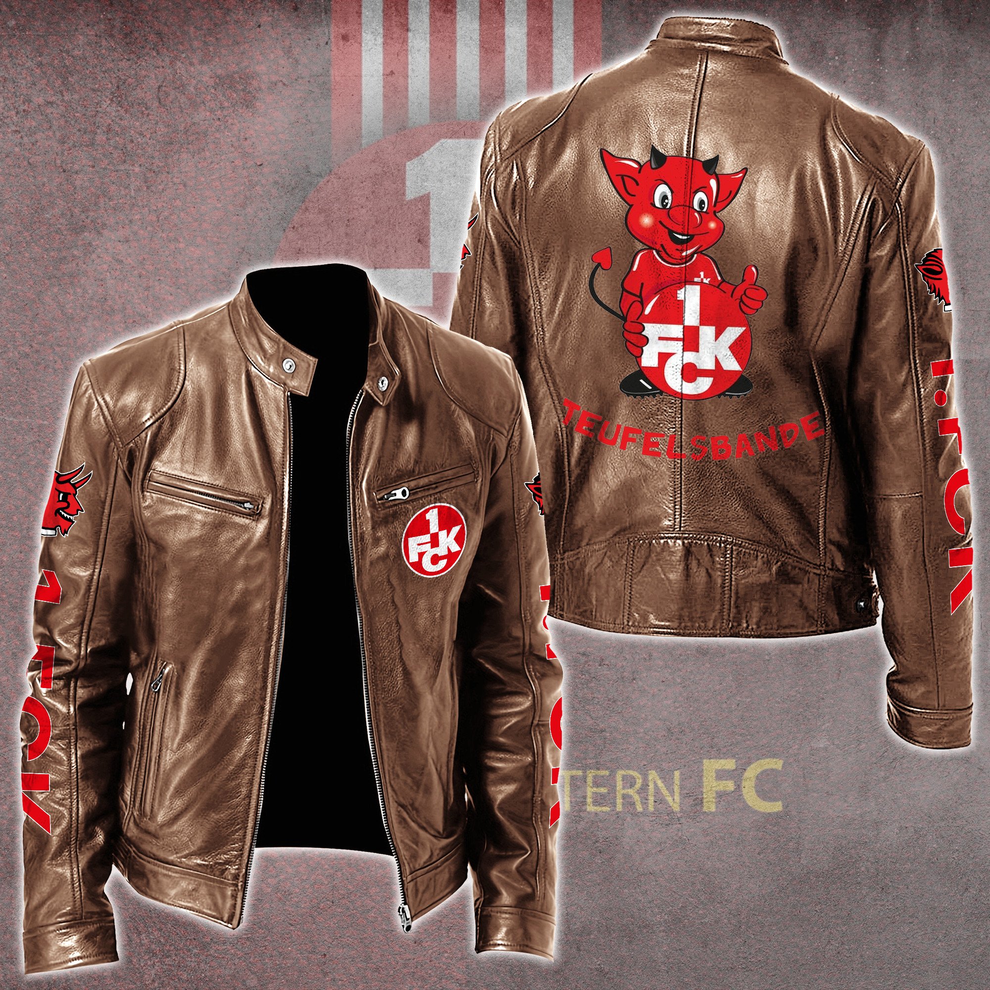 1. FC Kaiserslautern Bundesliga Style Leather Jacket For Fans