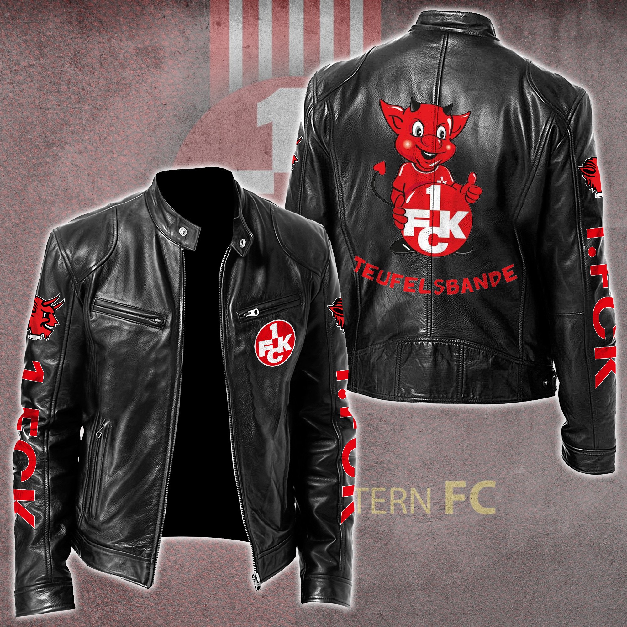 1. FC Kaiserslautern Bundesliga Style Leather Jacket For Fans