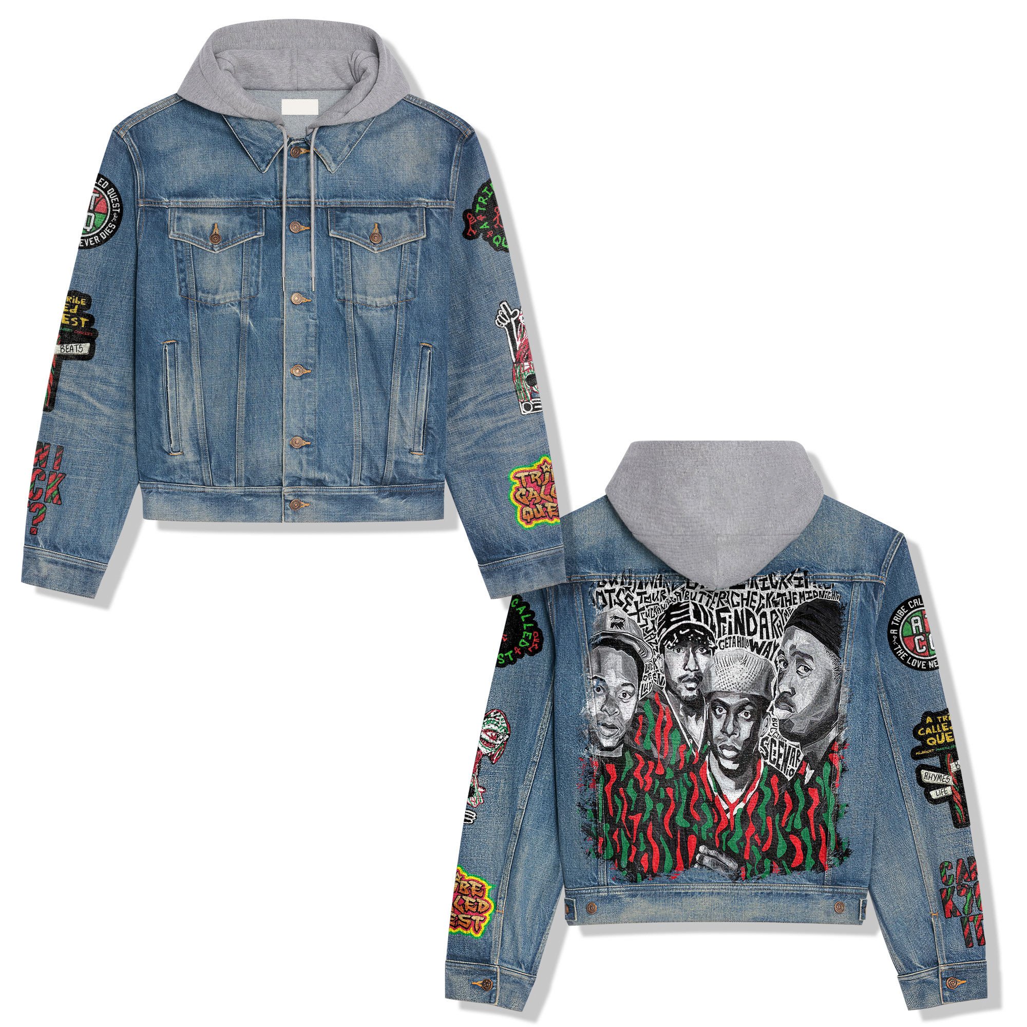 A Tribe Called Quest Music Style Hooded Denim Jacket For Fans