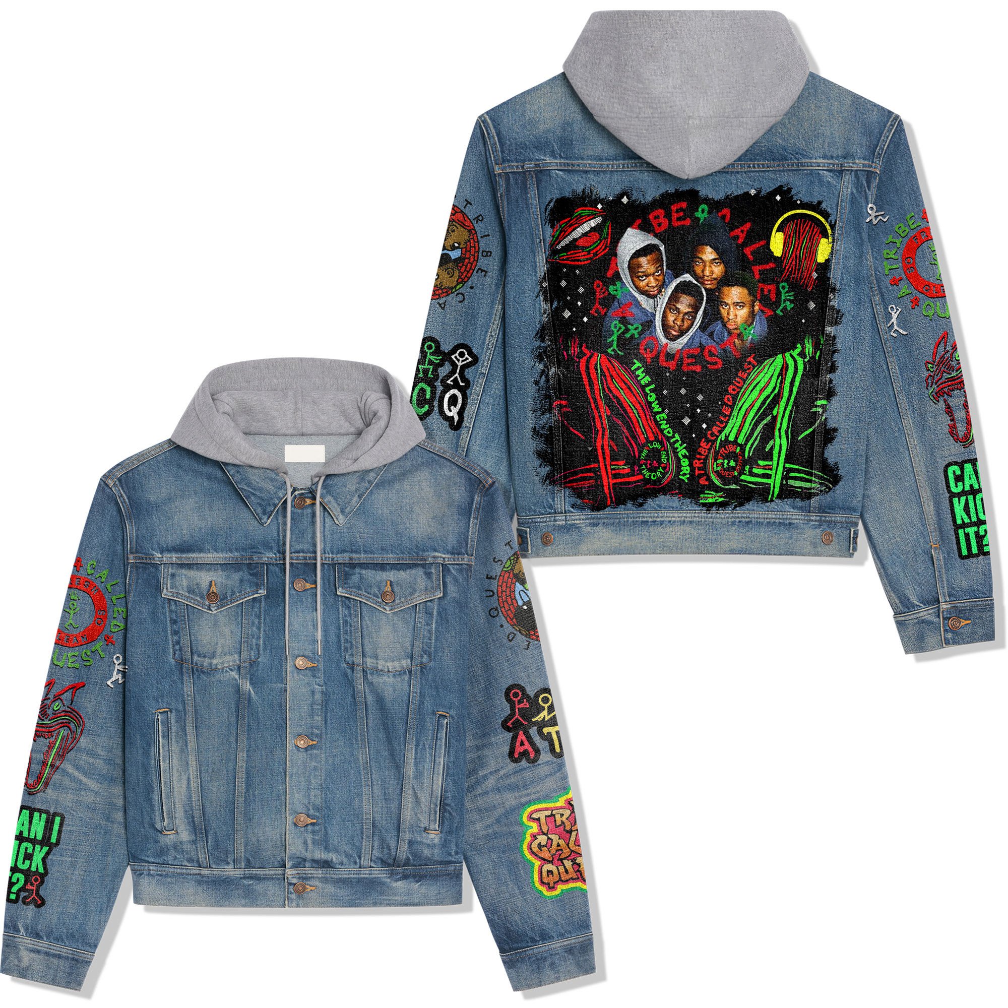 A Tribe Called Quest Music Style Hooded Denim Jacket For Fans
