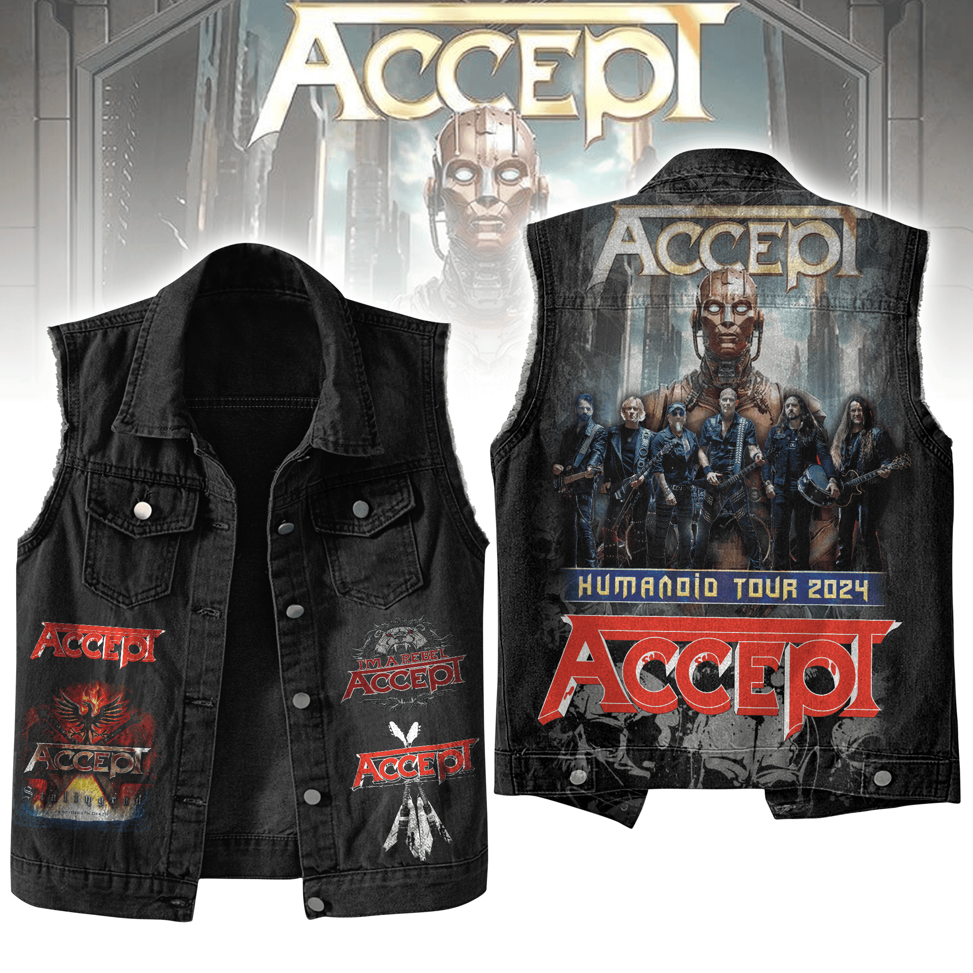 Accept Music Style Sleeveless Jacket For Fans