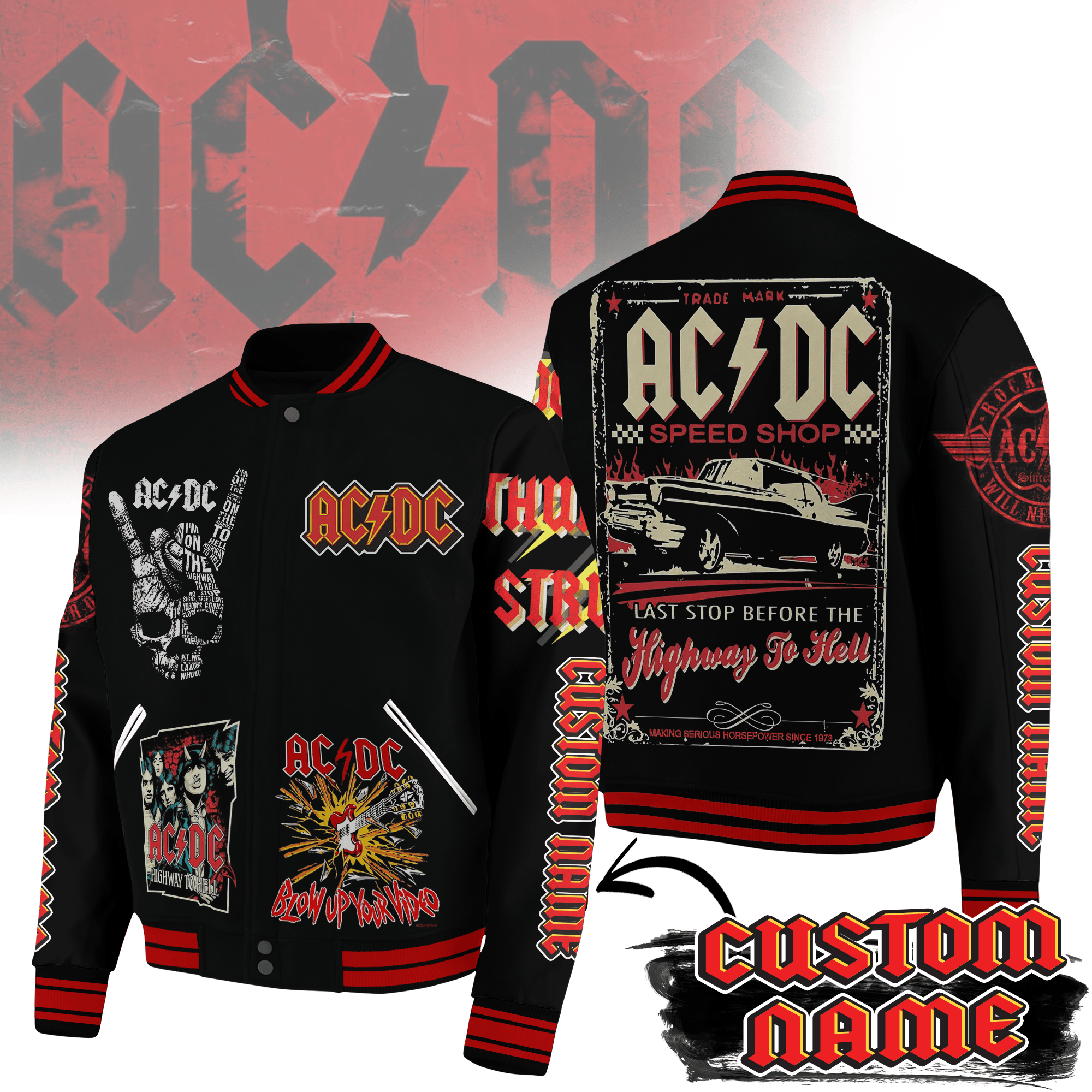 AC/DC Band Music Style Baseball Jacket For Fans