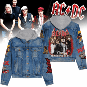 AC/DC Band Music Style Hooded Denim Jacket For Fans