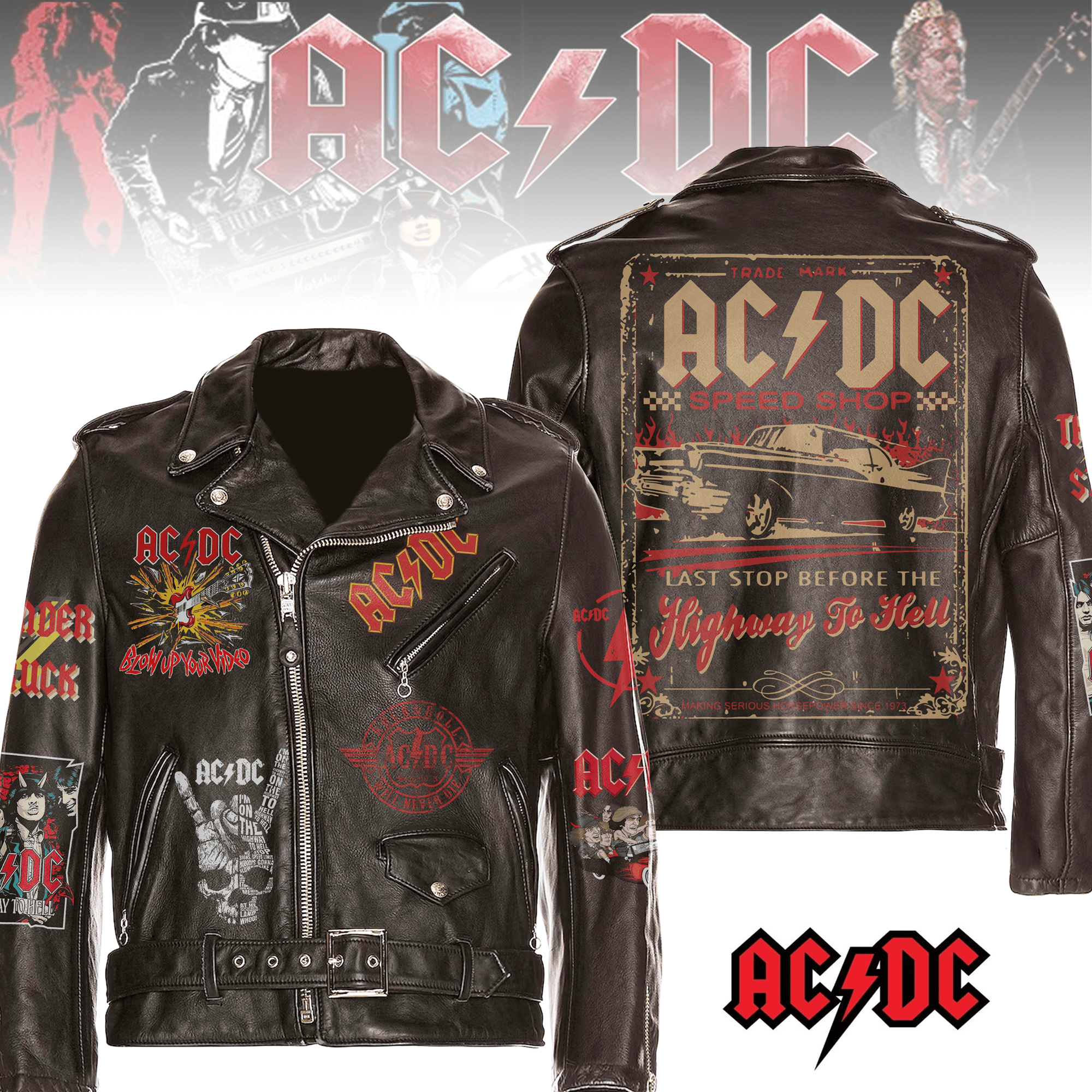 AC/DC Band Music Style Leather Jacket For Fans