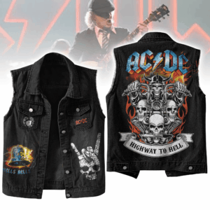 AC/DC Band Music Style Sleeveless Jacket For Fans