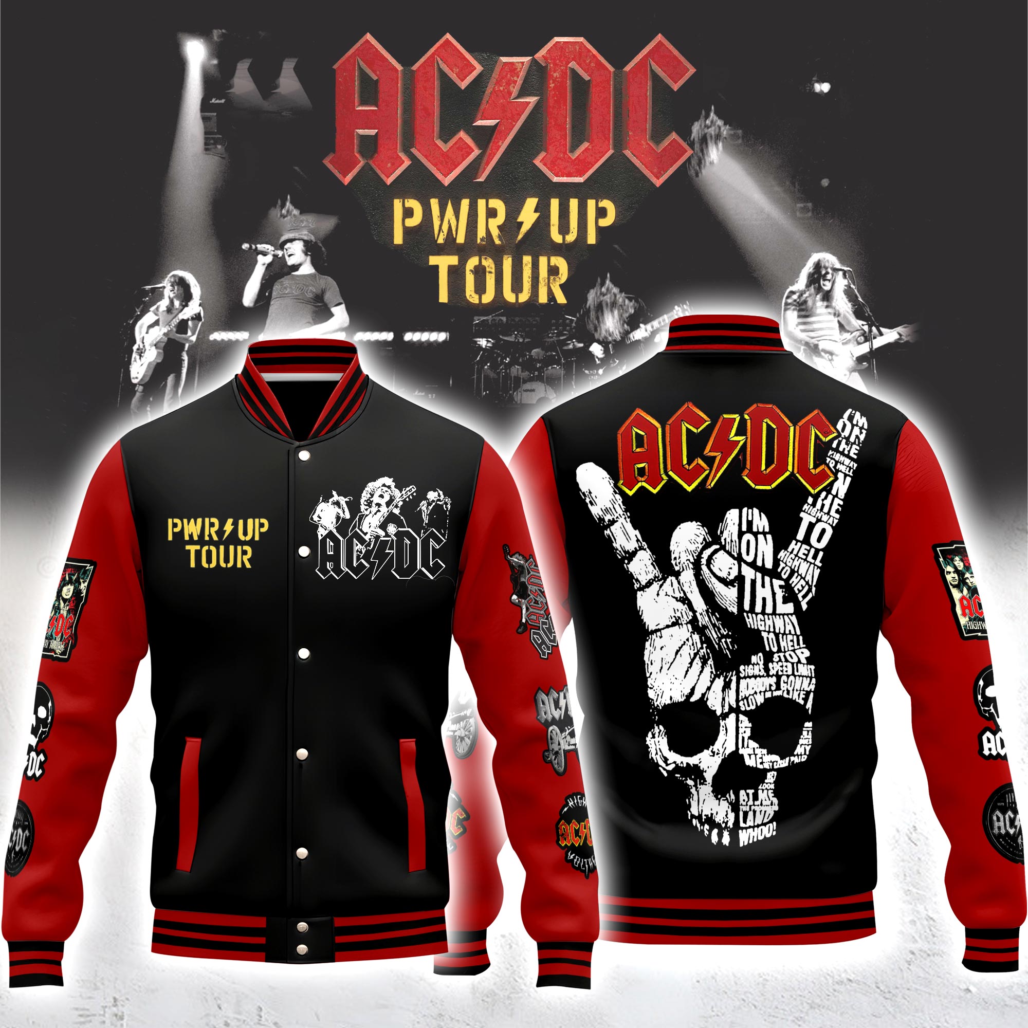 AC/DC Music Style Baseball Jacket