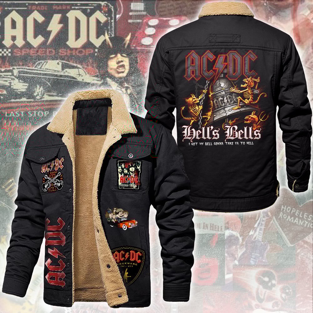 AC/DC Music Style Thermal Cotton Jacket Prim For Fans