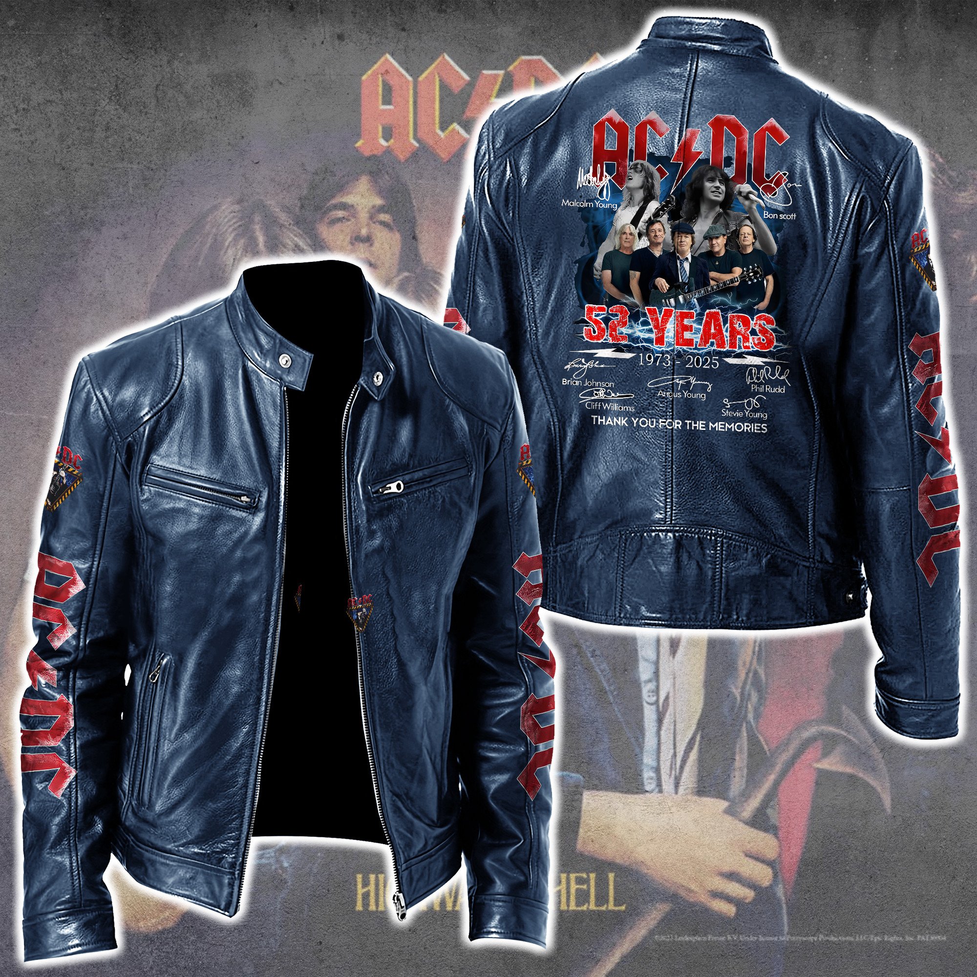 AC/DC Music Style Leather Jacket For Fans