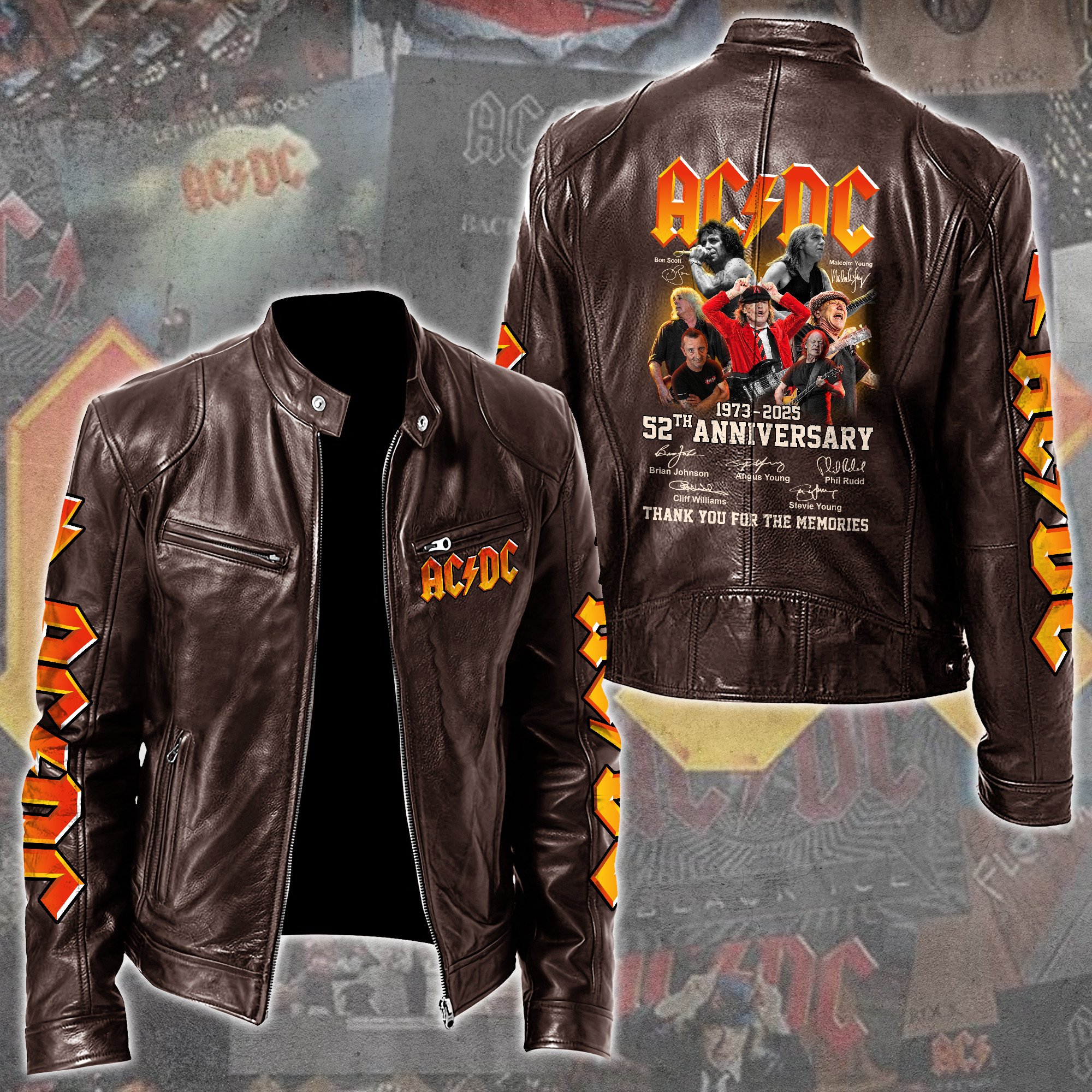AC/DC Music Style Leather Jacket For Fans