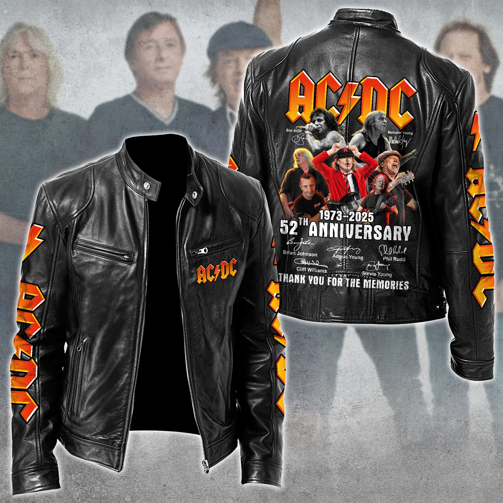 AC/DC Music Style Leather Jacket For Fans