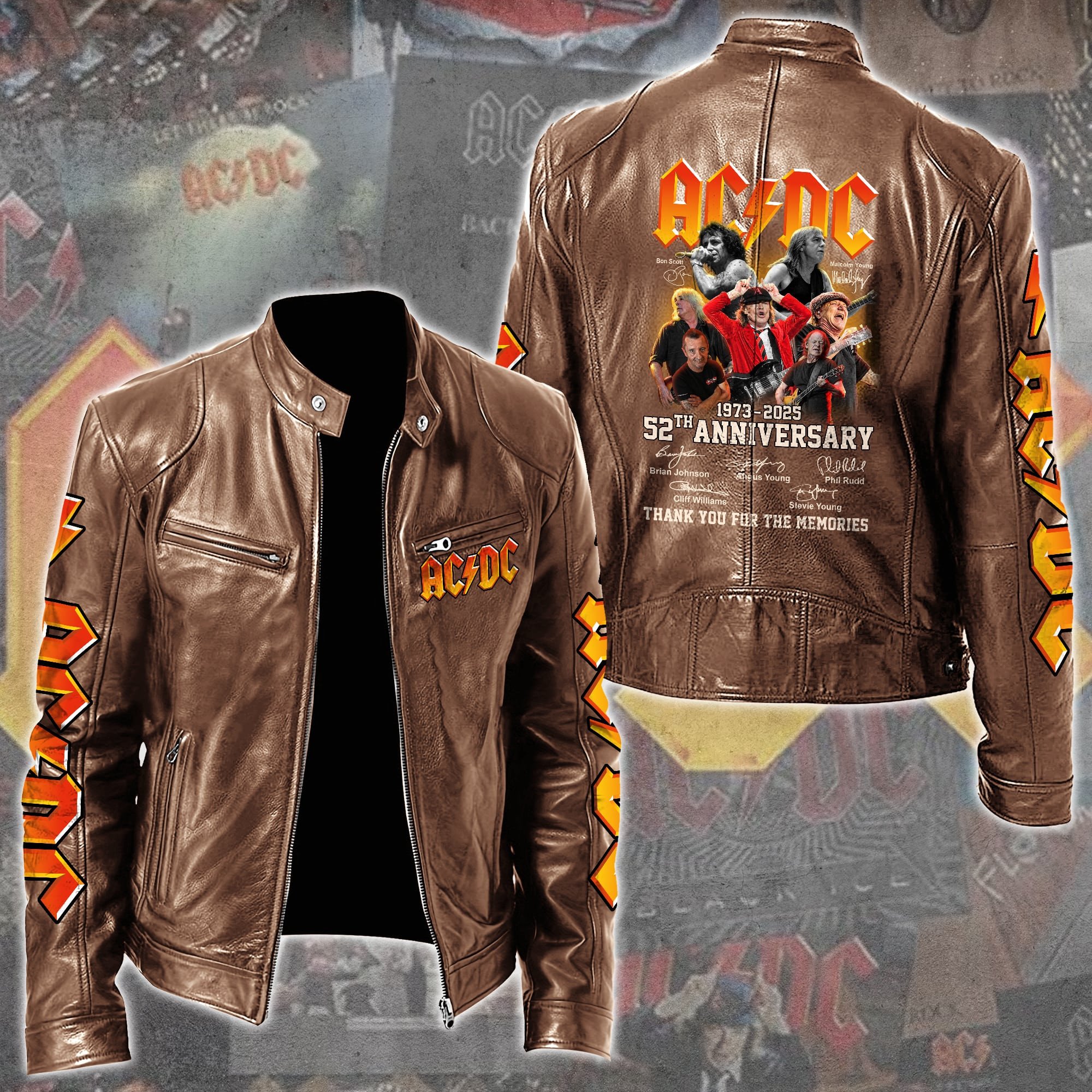 AC/DC Music Style Leather Jacket For Fans