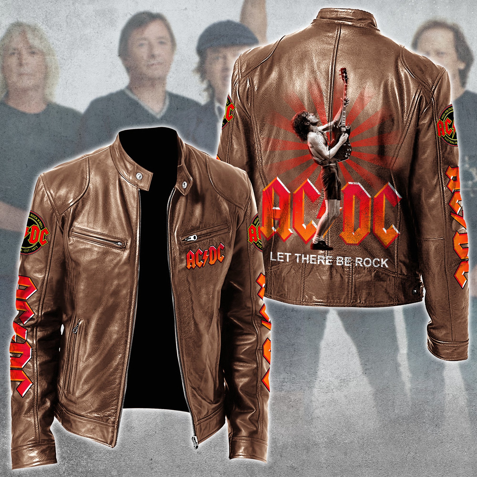 AC/DC Music Style Leather Jacket For Fans