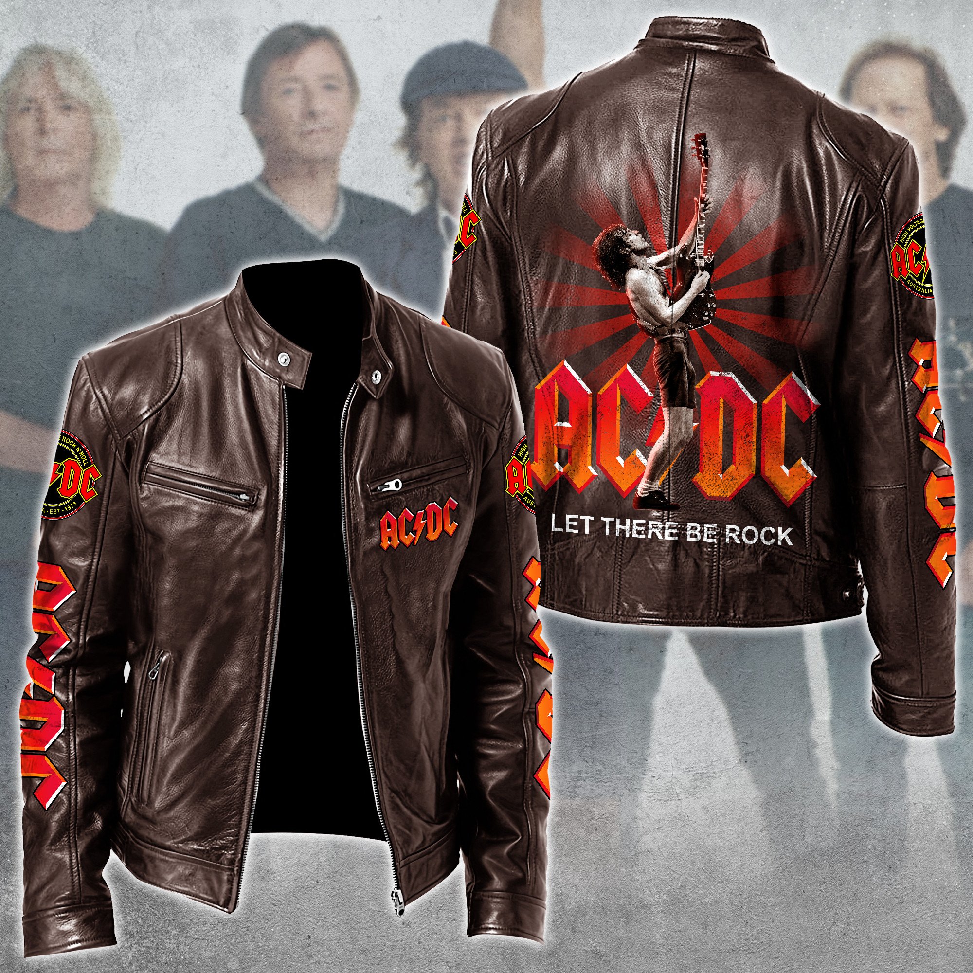 AC/DC Music Style Leather Jacket For Fans