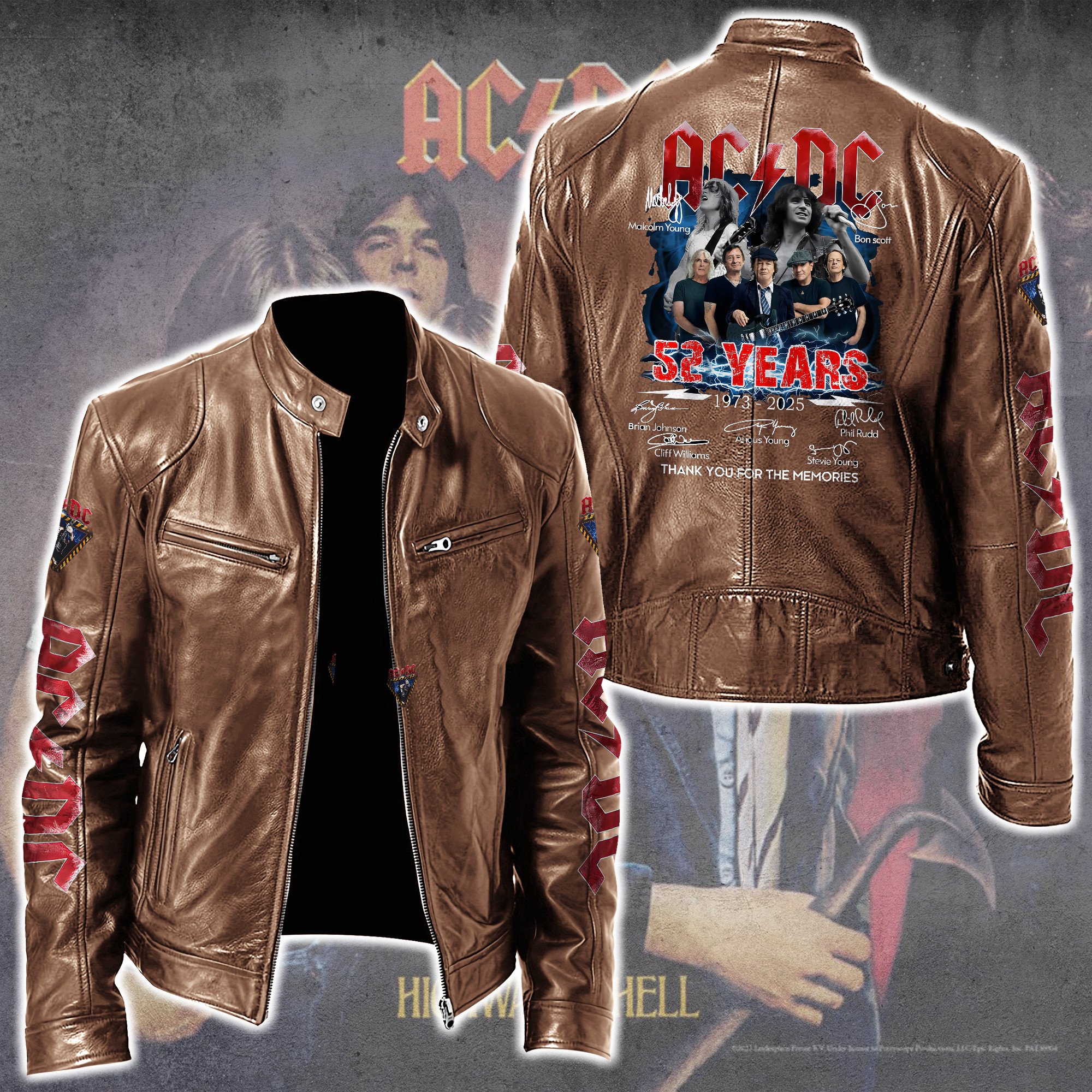 AC/DC Music Style Leather Jacket For Fans