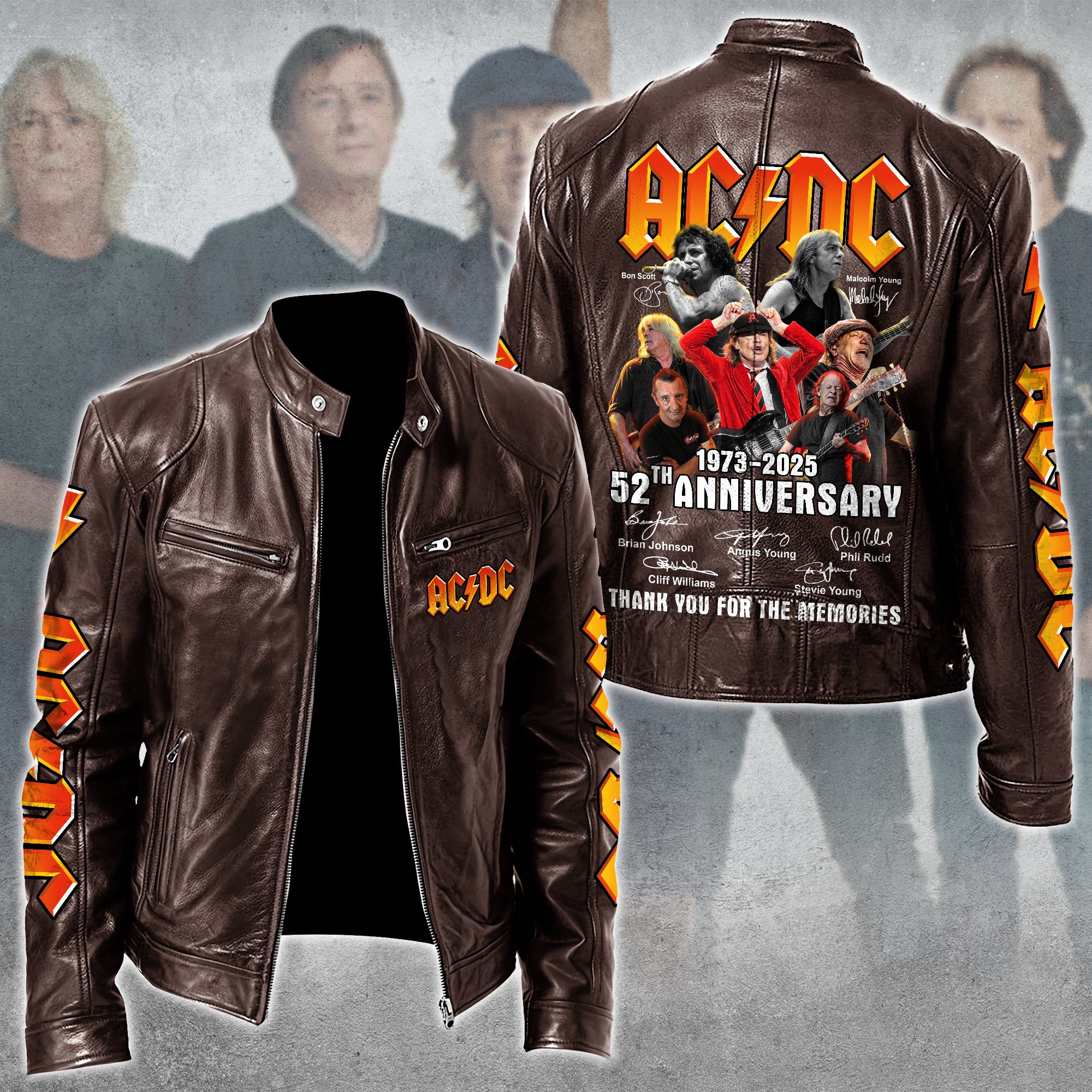 AC/DC Music Style Leather Jacket For Fans
