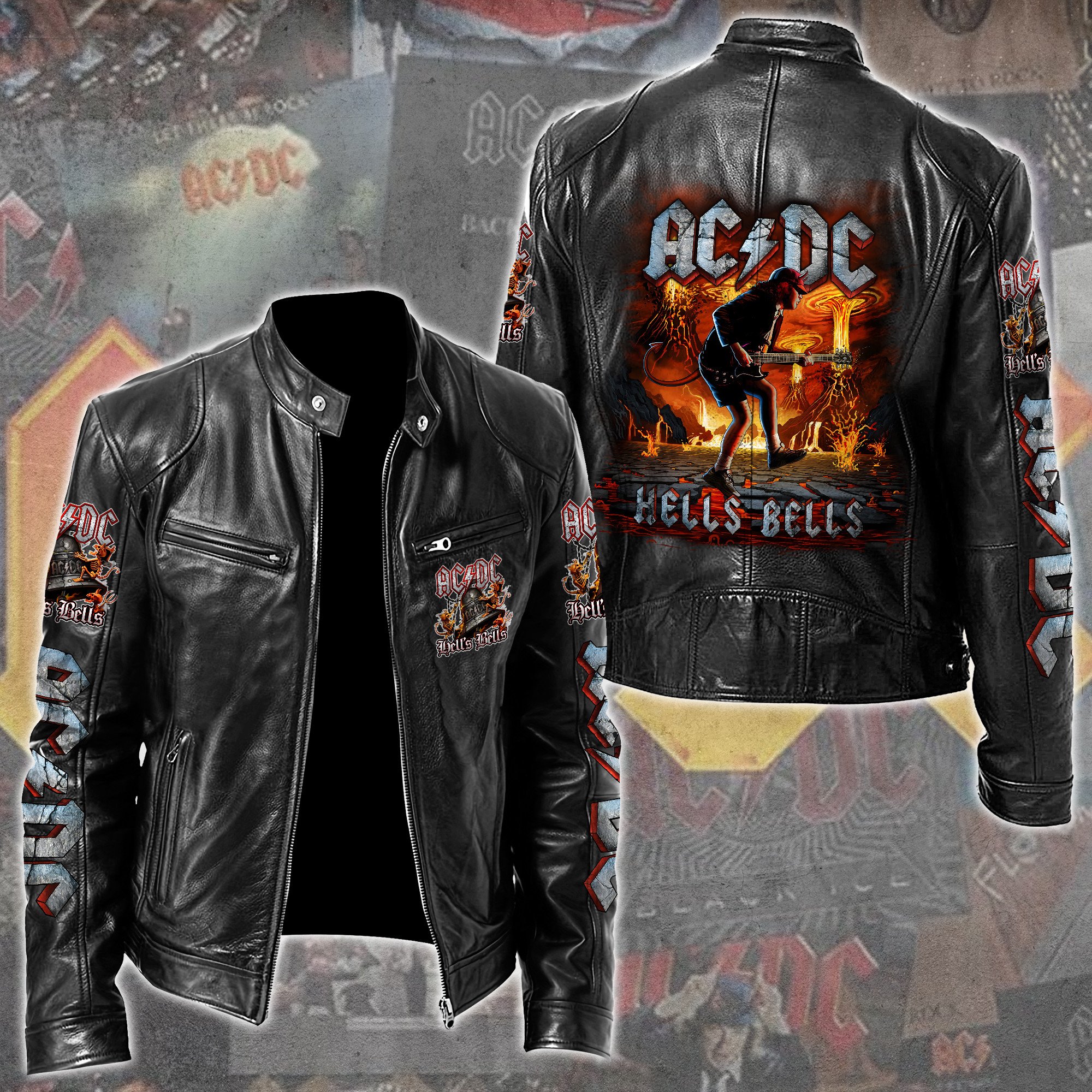 AC/DC Music Style Leather Jacket For Fans