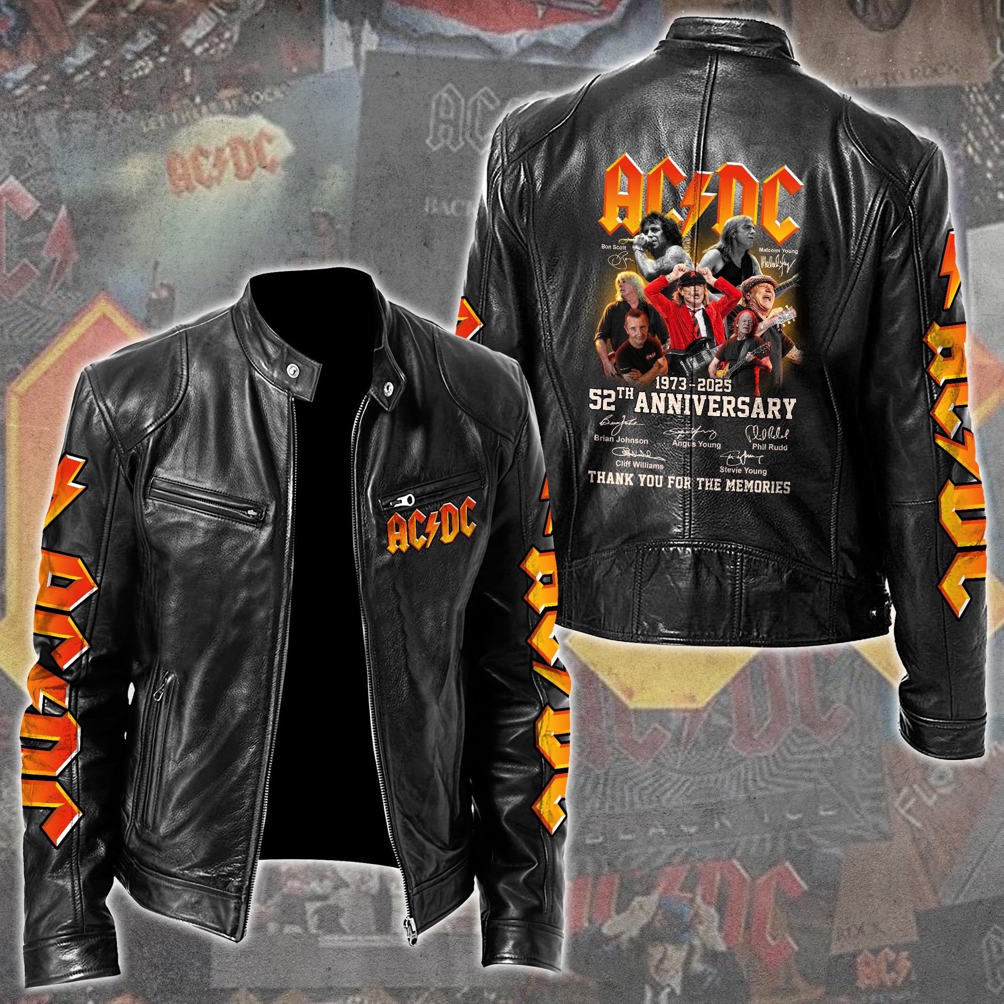 AC/DC Music Style Leather Jacket For Fans