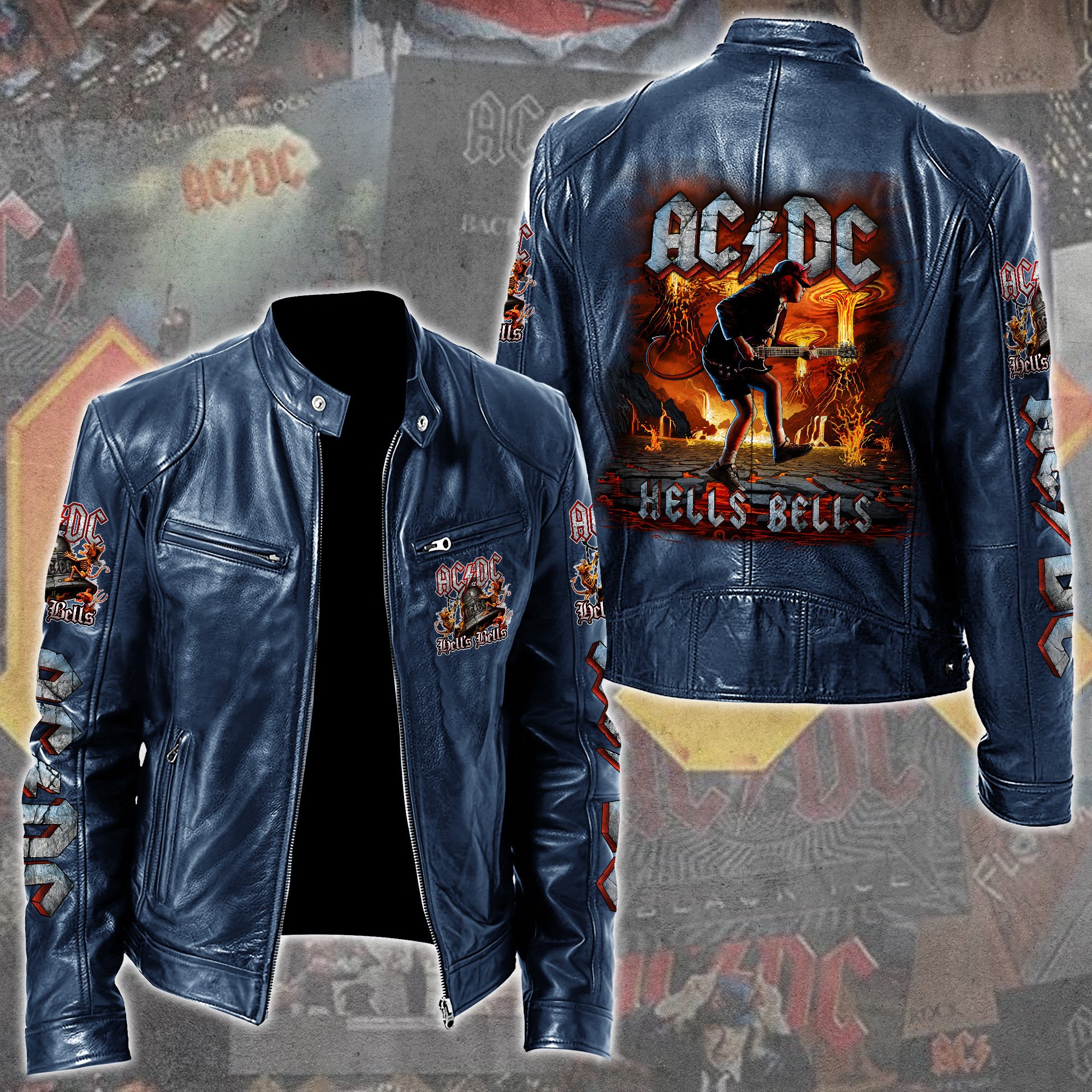AC/DC Music Style Leather Jacket For Fans