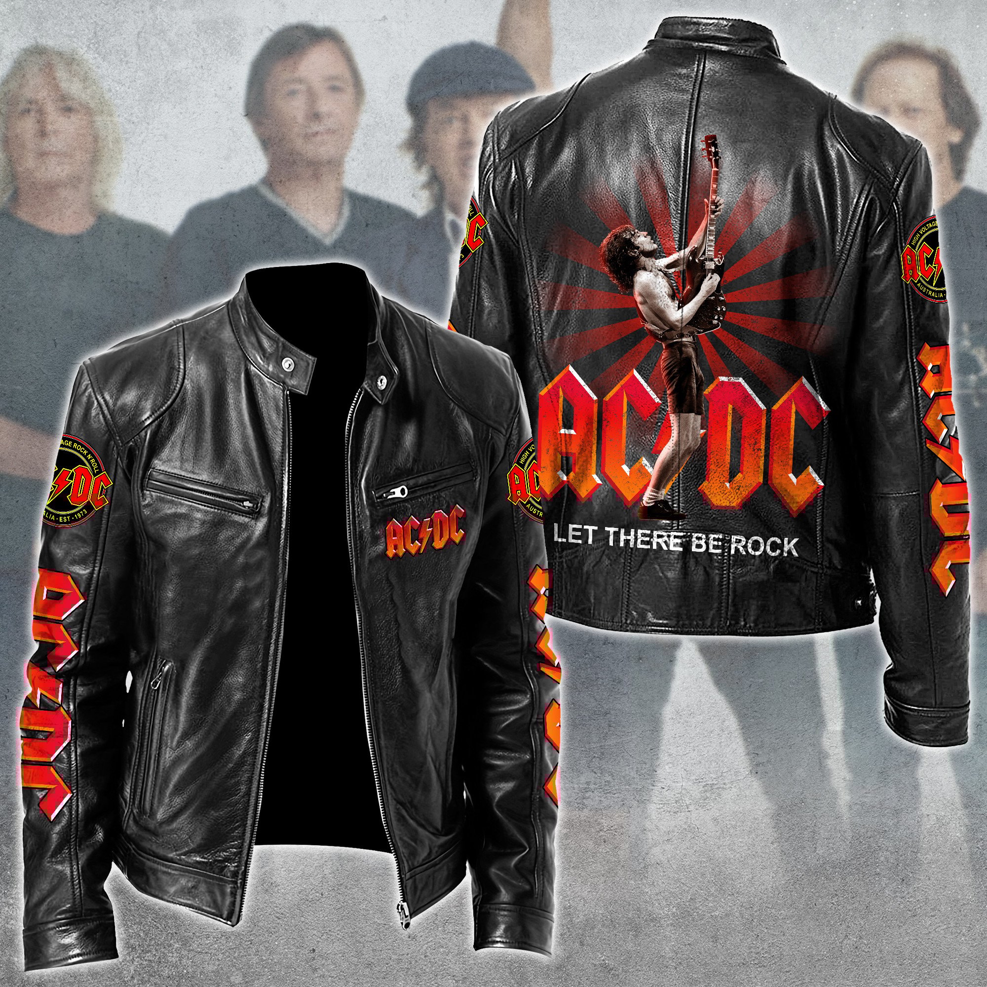 AC/DC Music Style Leather Jacket For Fans