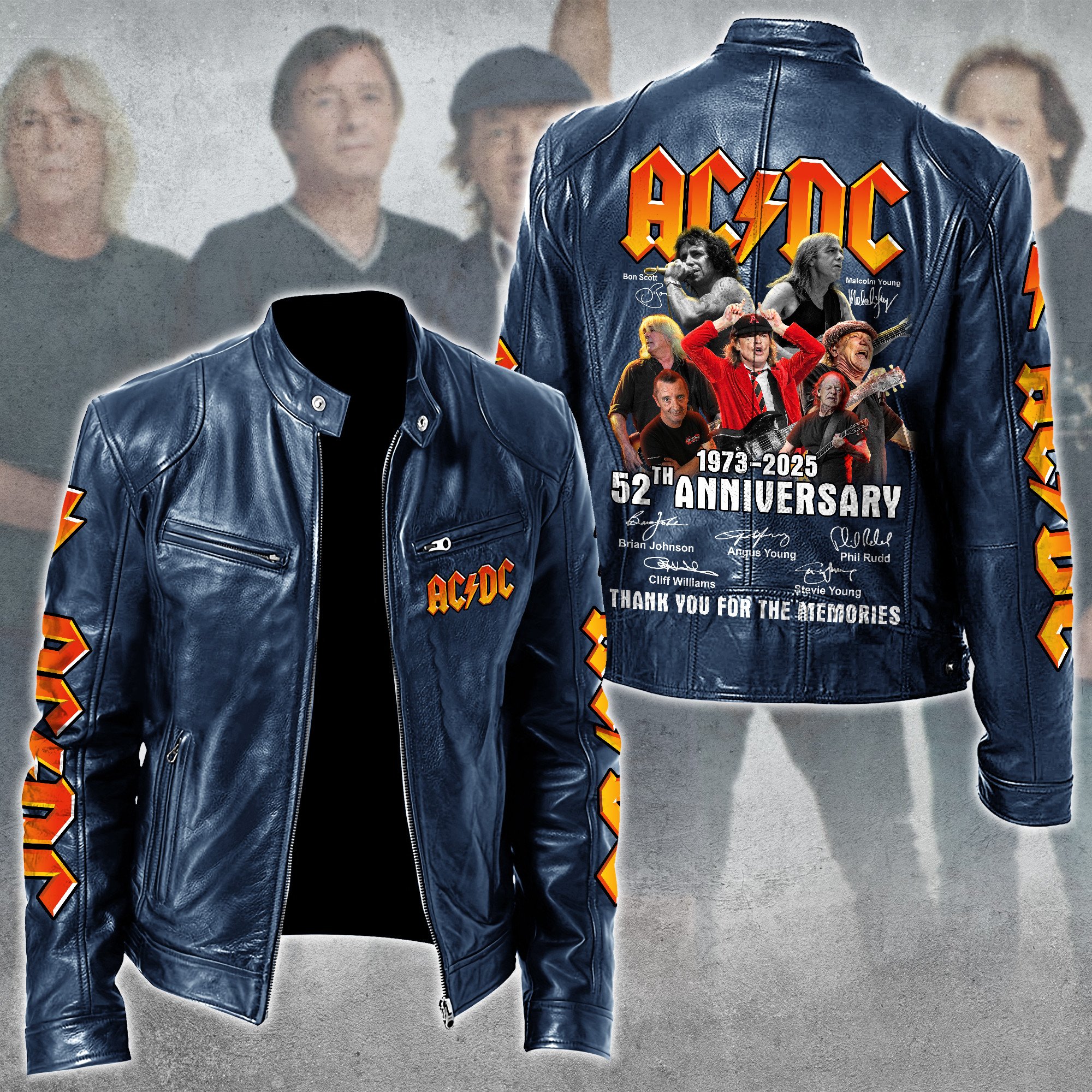 AC/DC Music Style Leather Jacket For Fans
