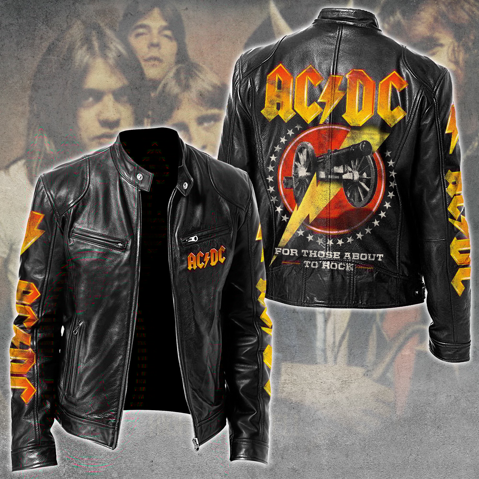 AC/DC Music Style Leather Jacket For Fans