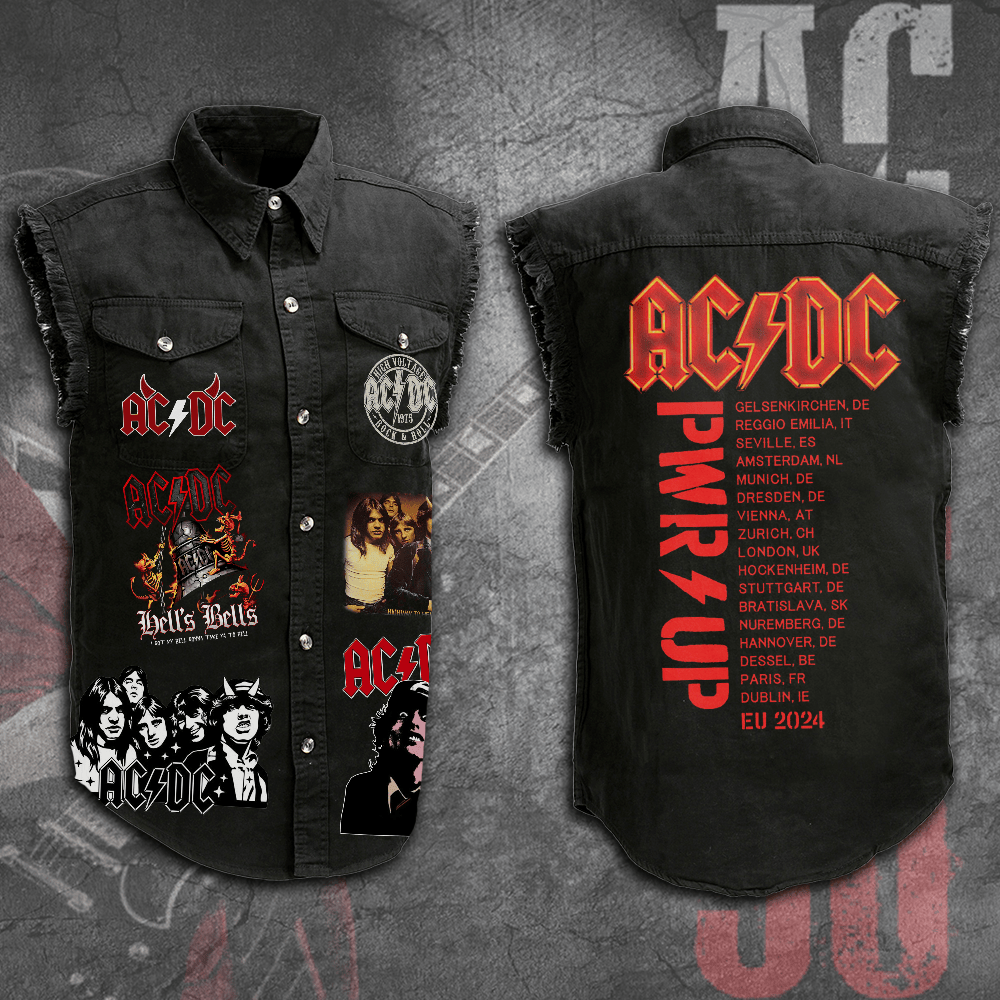 AC/DC Music Style Sleeveless Jacket For Fans