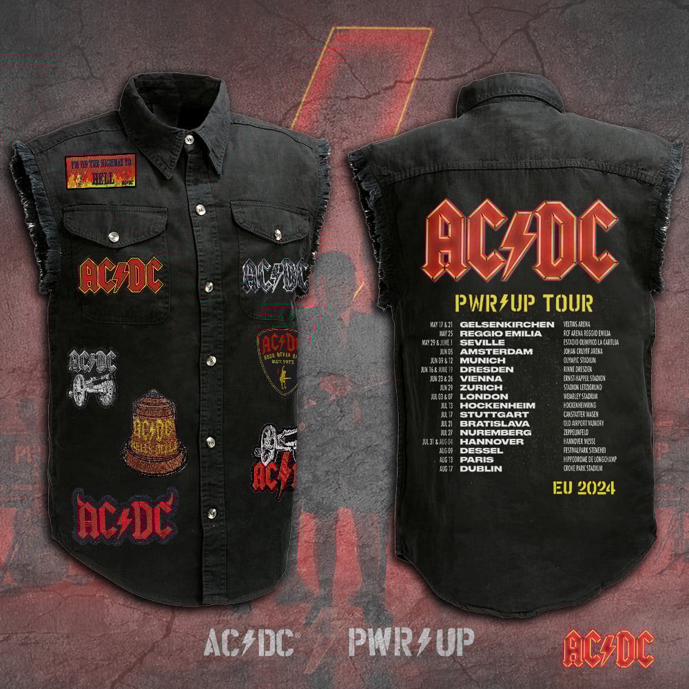 AC/DC Music Style Sleeveless Jacket For Fans