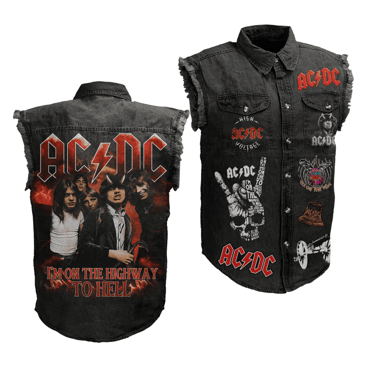 AC/DC Music Style Sleeveless Jacket For Fans