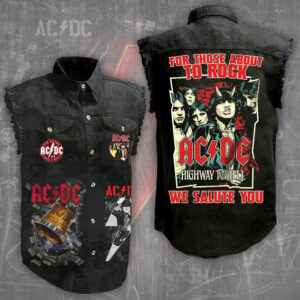 AC/DC Music Style Sleeveless Jacket For Fans