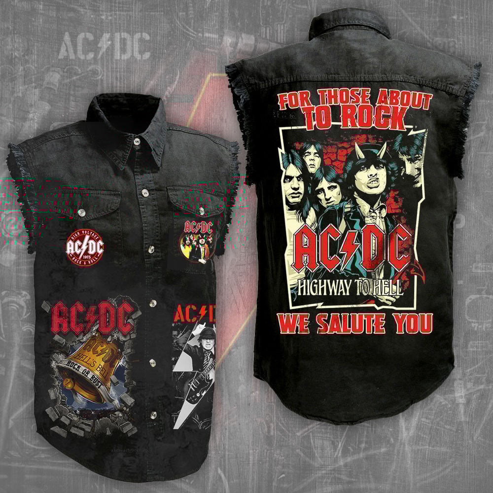AC/DC Music Style Sleeveless Jacket For Fans