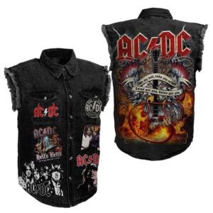 AC/DC Music Style Sleeveless Jacket For Fans