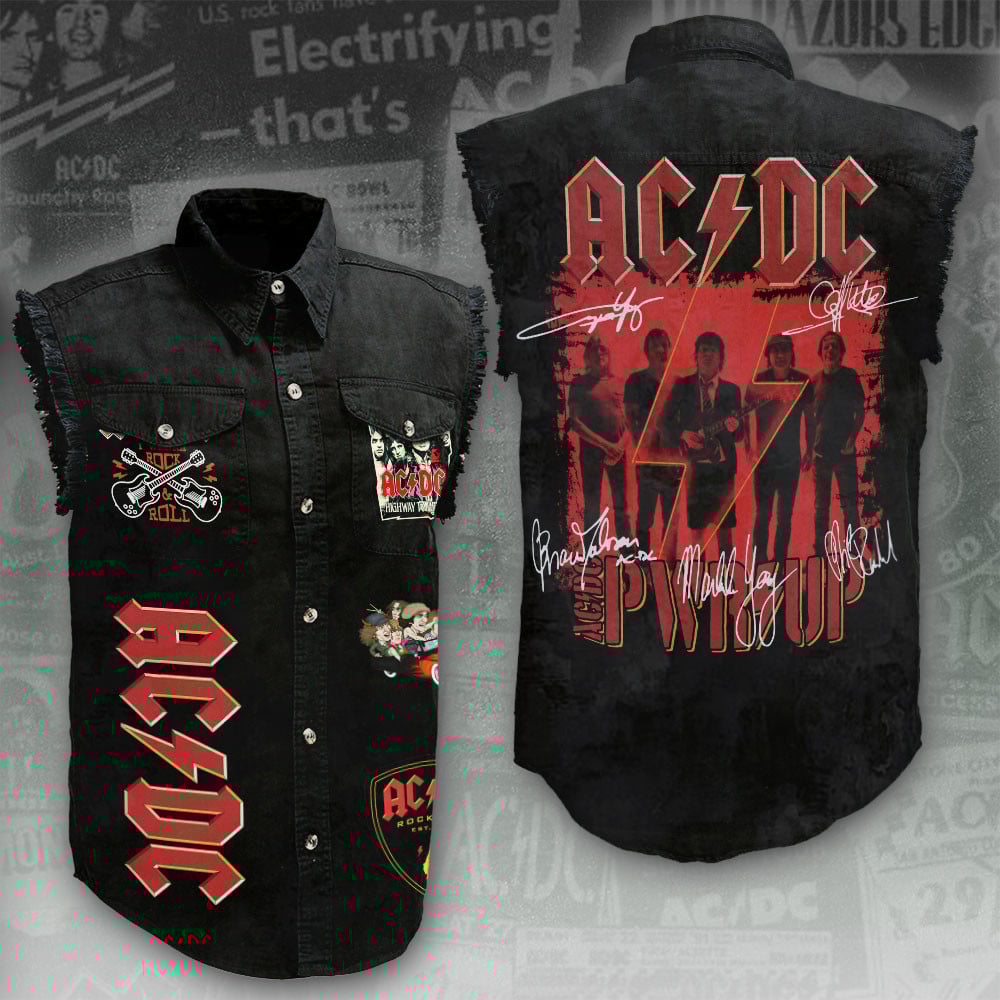 AC/DC Music Style Sleeveless Jacket For Fans