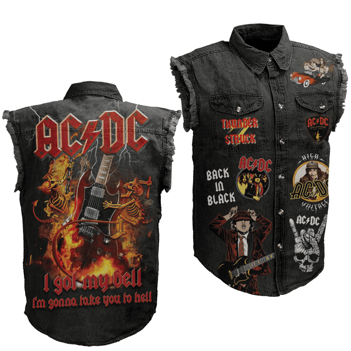 AC/DC Music Style Sleeveless Jacket For Fans