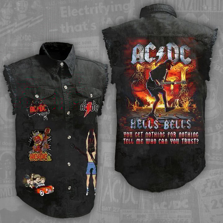 AC/DC Music Style Sleeveless Jacket For Fans