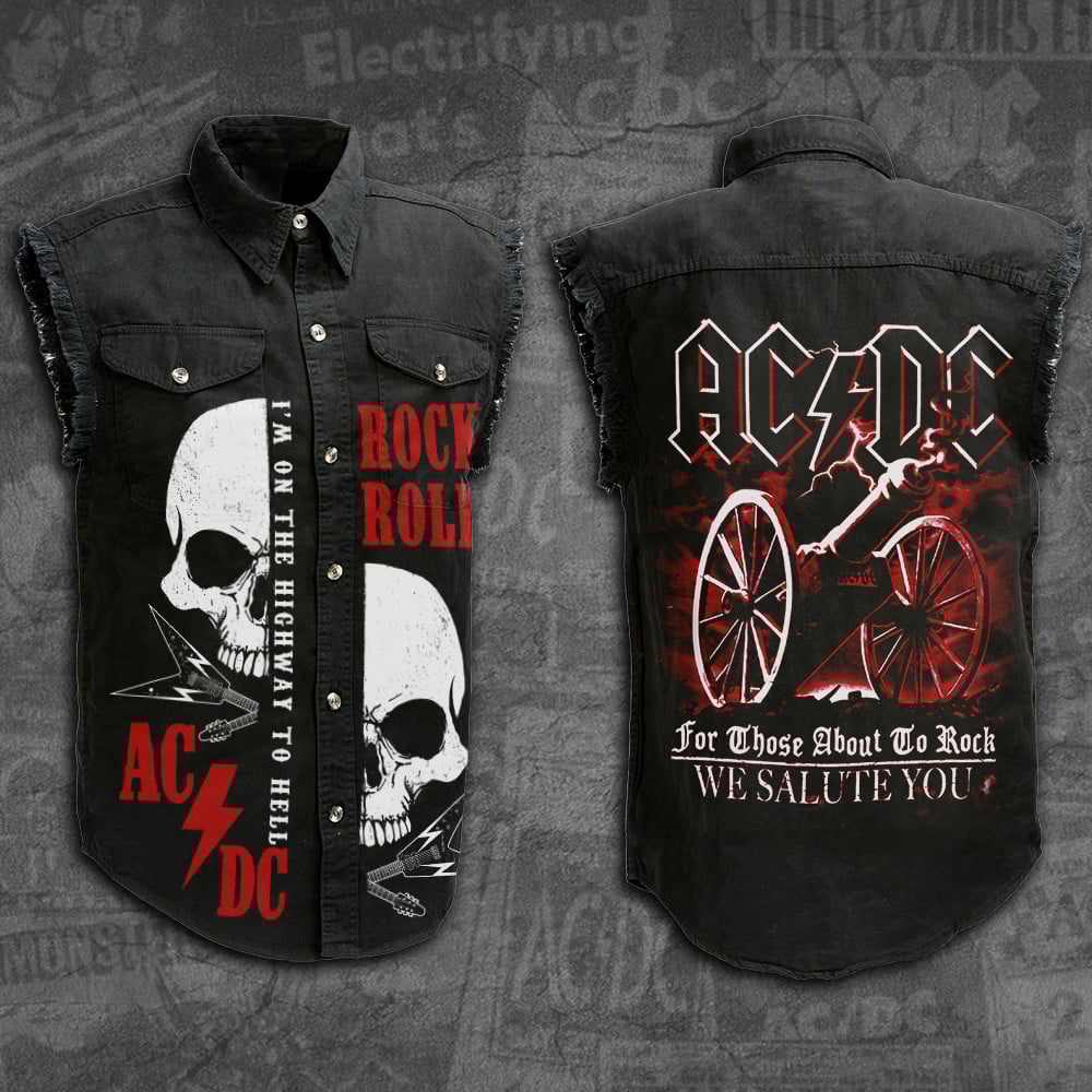AC/DC Music Style Sleeveless Jacket For Fans