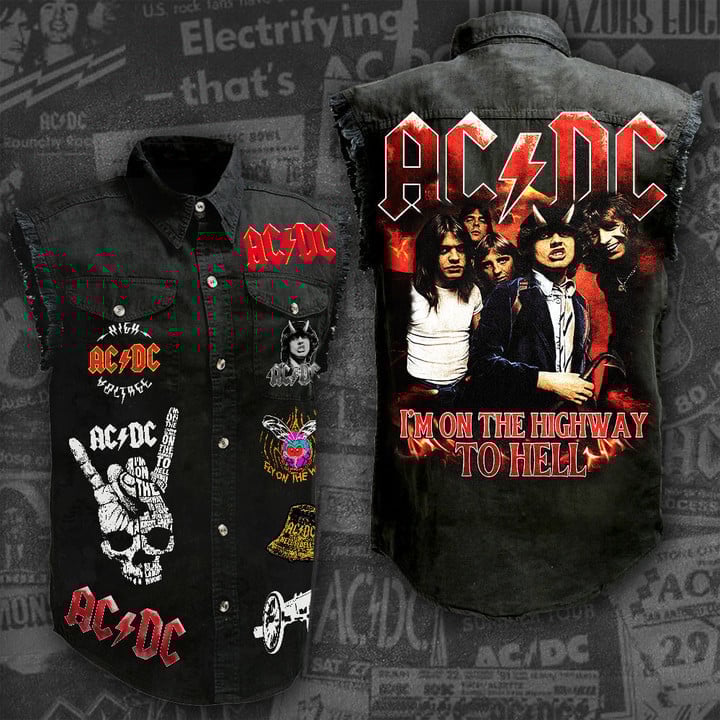 AC/DC Music Style Sleeveless Jacket For Fans