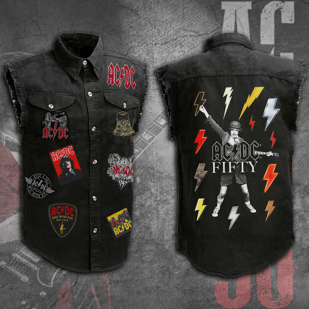 AC/DC Music Style Sleeveless Jacket For Fans