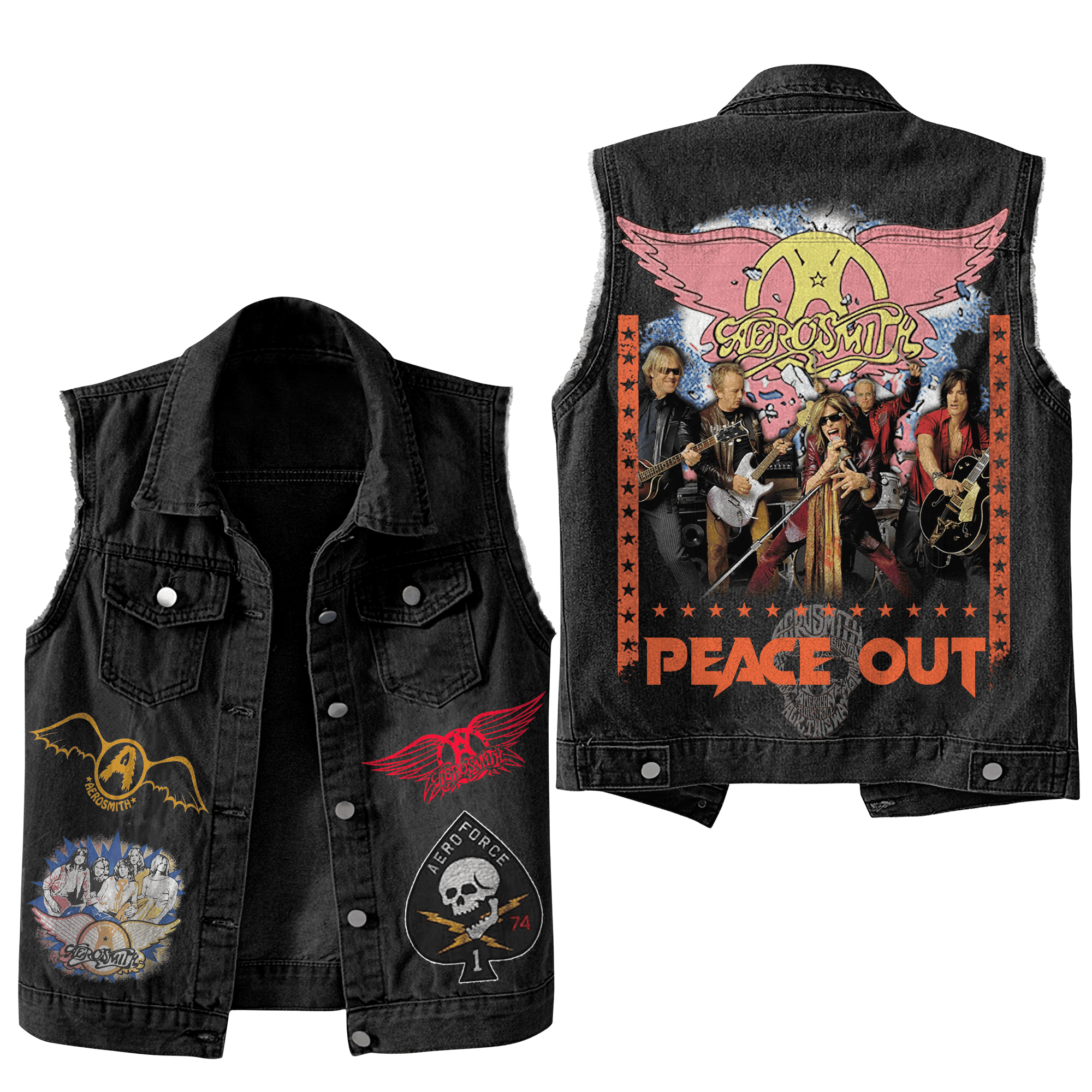Aerosmith Music Style Sleeveless Jacket For Fans