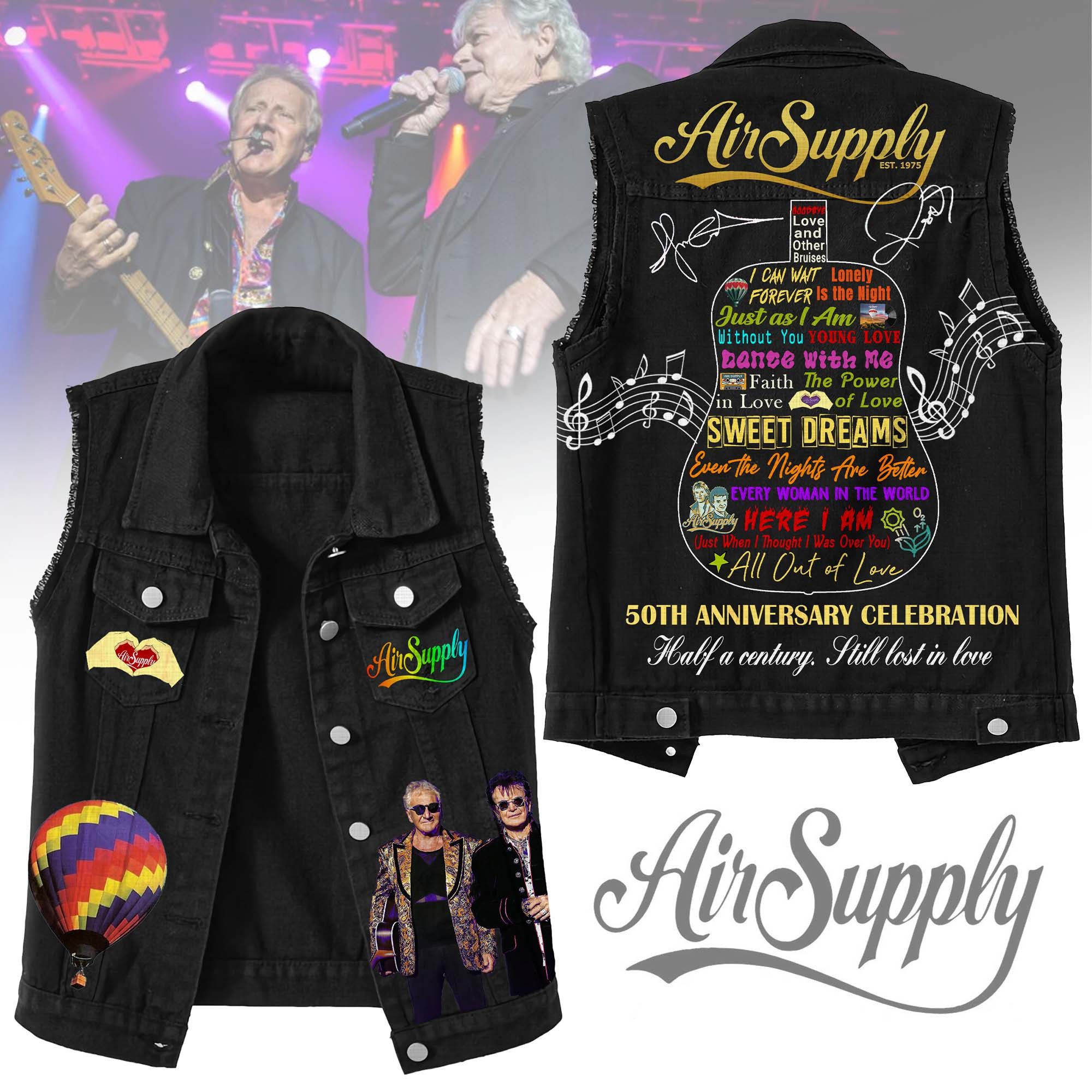Air Supply Music Style Sleeveless Jacket