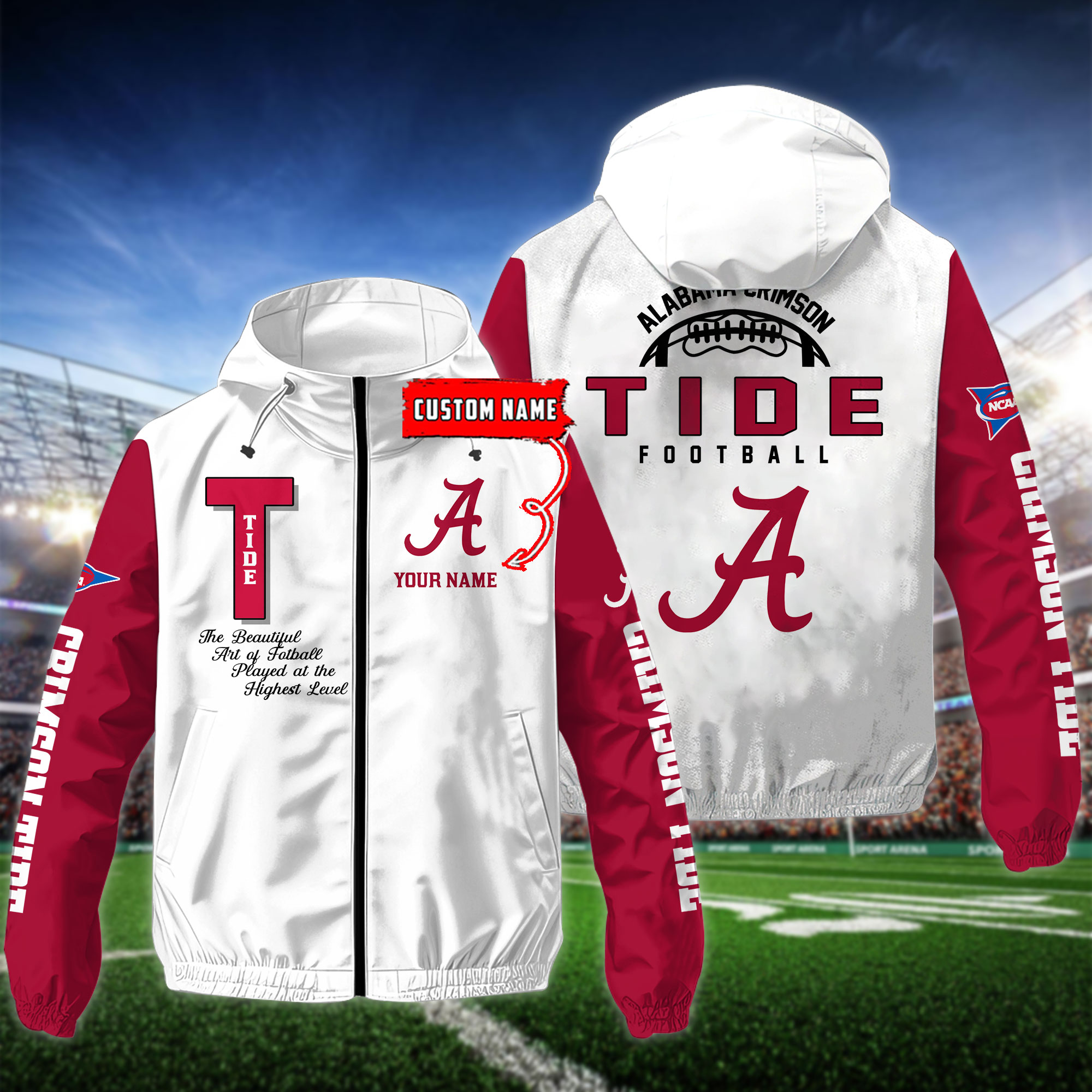 Alabama Crimson Tide NCAA Personalized Style Windbreaker Jacket For Fans