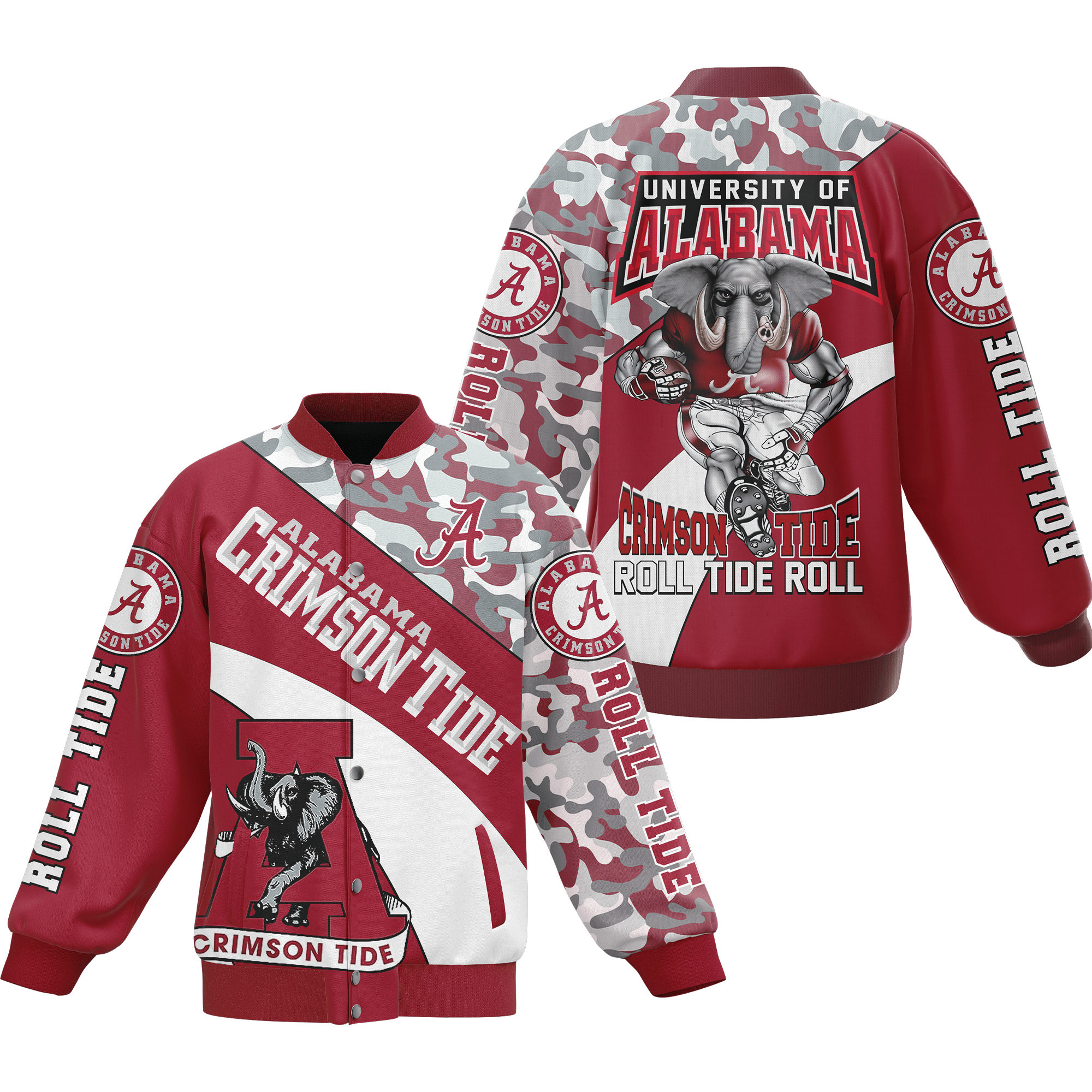 Alabama Crimson Tide NCAA Style Baseball Jacket For Fans