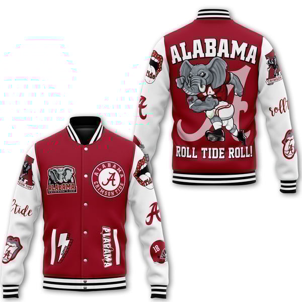 Alabama Crimson Tide NCAA Style Baseball Jacket For Fans