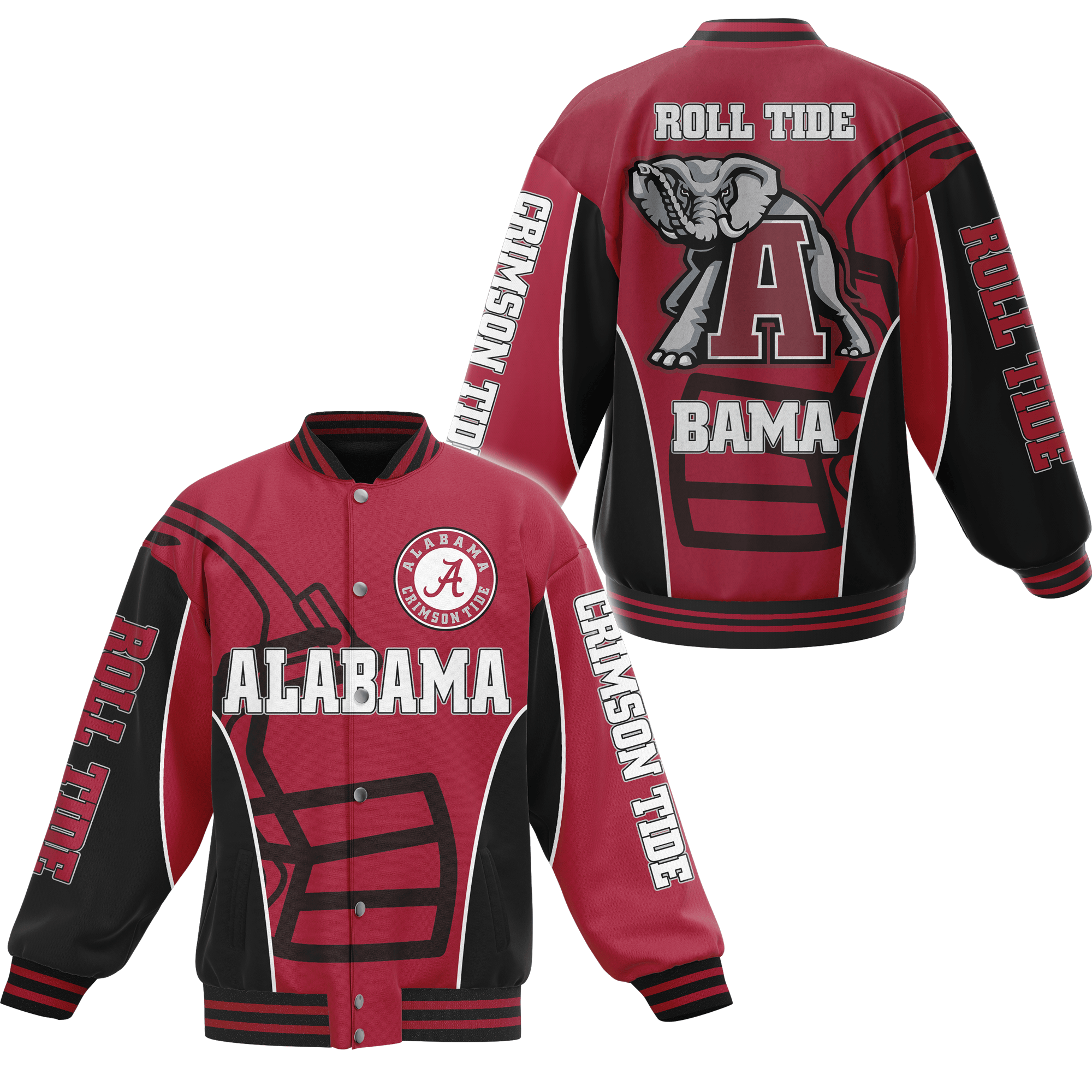 Alabama Crimson Tide NCAA Style Baseball Jacket For Fans