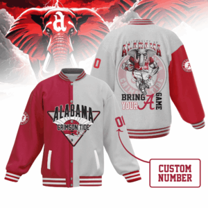 Alabama Crimson Tide NCAA Style Baseball Jacket For Fans