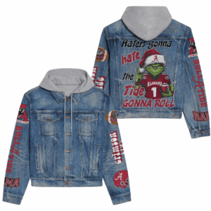 Alabama Crimson Tide NCAA Style Hooded Denim Jacket For Fans