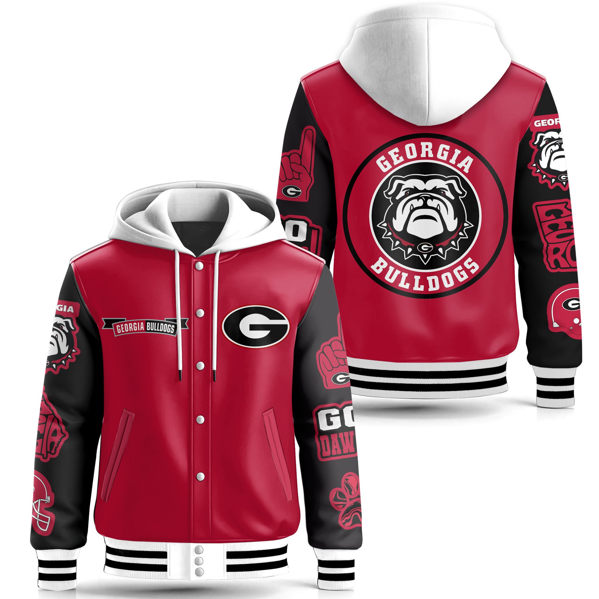 Alabama Crimson Tide NCAA Style Leather Baseball Jacket With Hooded For Fans