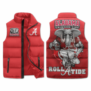 Alabama Crimson Tide NCAA Style Sleeveless Puffer Jacket For Fans
